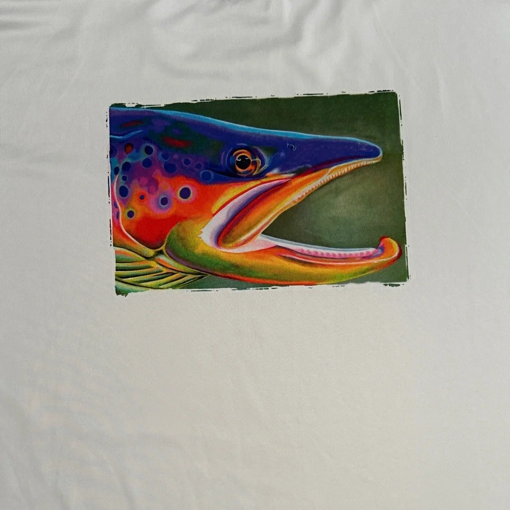 Patagonia Men's Cream Graphic Tech Fish Long Sleeve Shirt - Picture 8 of 8